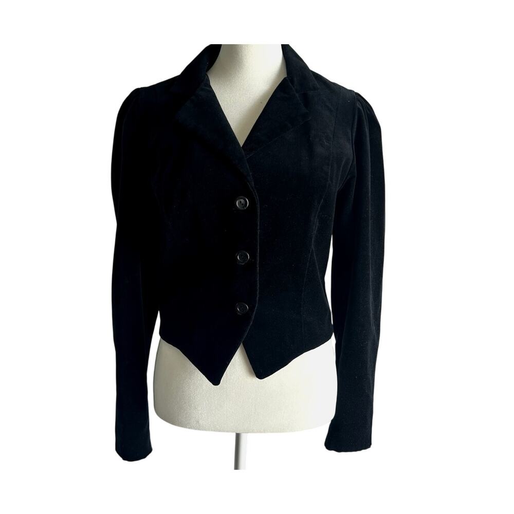 Laura Ashley Vintage Black Velvet Blazer